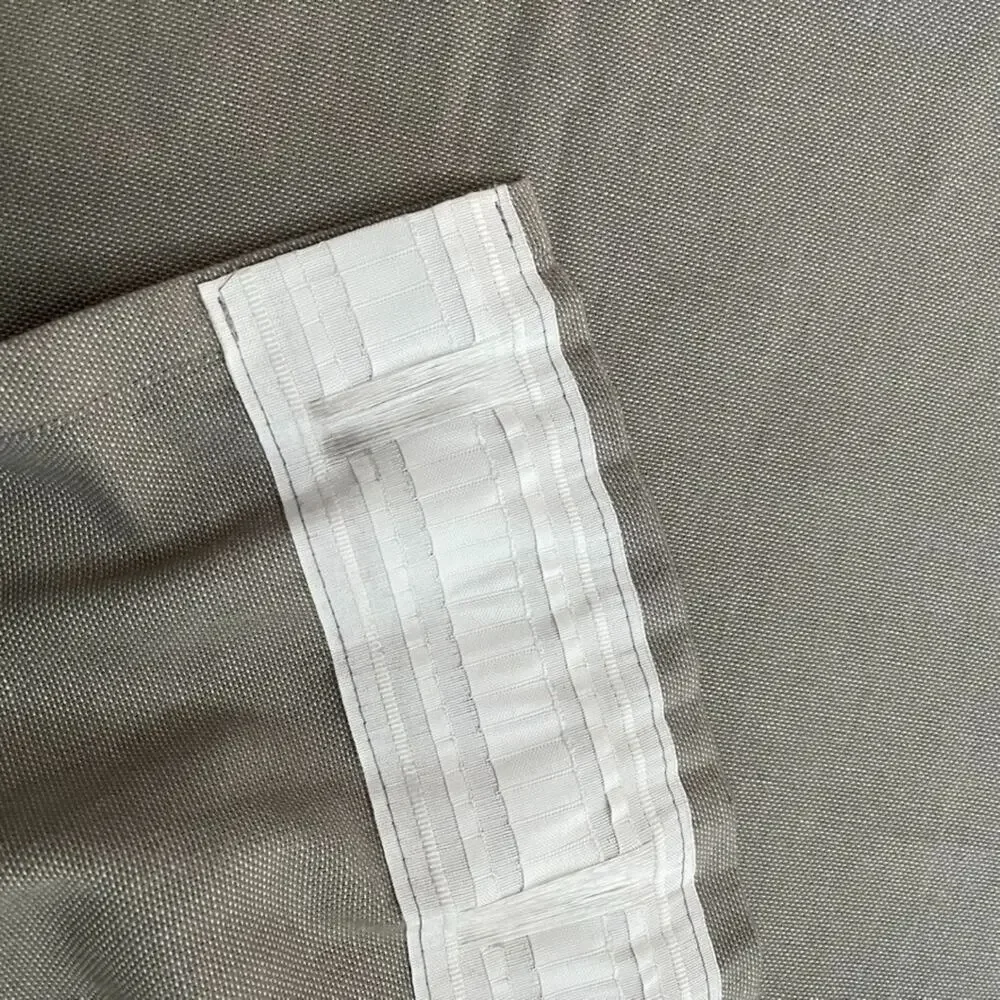 Ikea Gray Cotton Flax Blend Curtain Panels (2) 57 x 98 in Rod Pocket